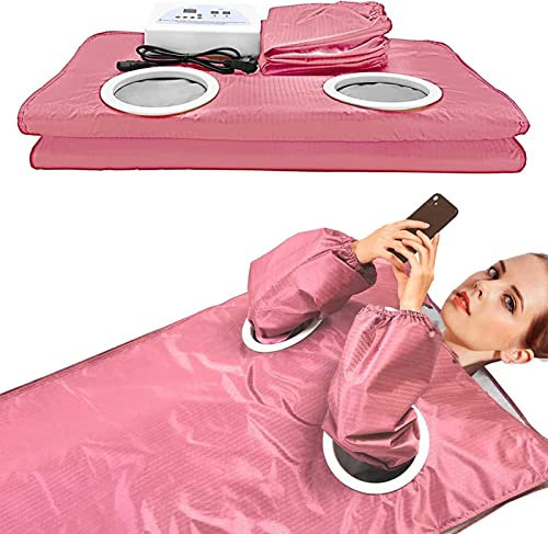 Manta de sauna de infrarrojos lejanos con controlador de 2 zonas, manta de vapor de masaje profesional para dar forma al cuerpo, adelgazar, fitness, terapia de desintoxicación, antienvejecimiento,
