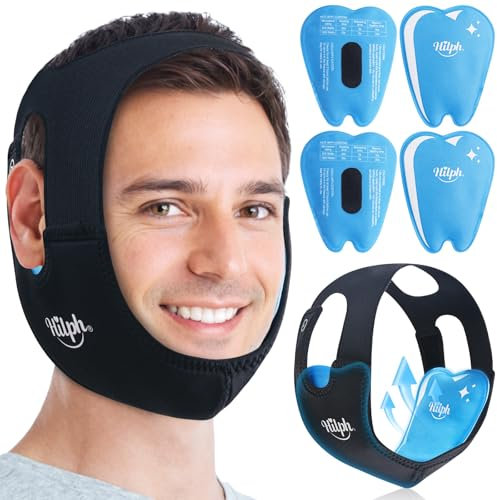 Hilph 3D Weisheitszahn Kühlkompresse Kühlpads Gesicht für Frauen und Kinder (4x), Kühlpads Weisheitszähne Nähen Kiefer Eisbeutel mit Ohr Ausschnitte für Gesicht Oralchirurgie Schmerzlinderung