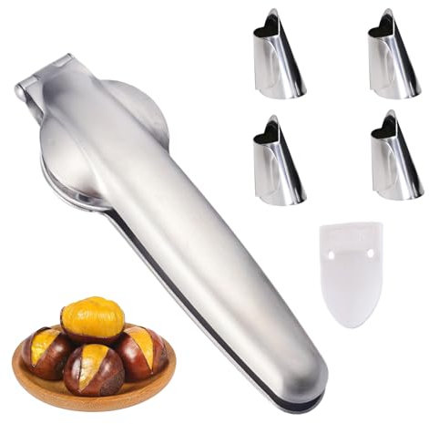 streeHerjjkeA1 Maronenzange,Robuster Nussknacker für Walnüsse,Chestnut Cutter,Maroni Schneider Edelstahl,Edelstahl Maroni Schneider,Für Walnuss Maroni Nüsse,Maronizange Multifunktionaler