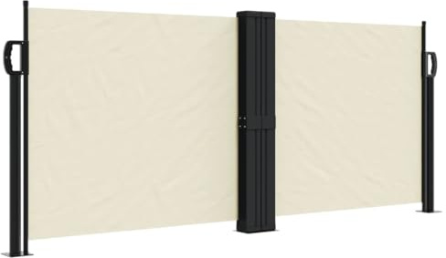 JHQHSM Tenda da Sole Laterale Retrattile, Copertura Privacy Balcone Tenda Paravento Laterale Tenda a Scorrimento per terrazza Tenda laterale Adatto per Terrazza Balconi Giardini Crema 220x600 cm