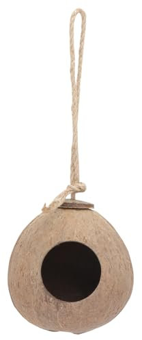 Toddmomy Nid Oiseau Forme De Courge Abri Créatif pour Petits Oiseaux Décoration De Jardin Naturelle