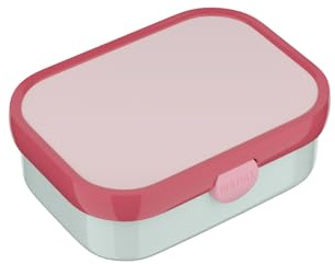 Mepal - Fiambrera Campus - Fiambrera Bento para niños - Fiambrera con compartimento bento y tenedor - Meal Prep Box con cierre de clip - Apto para lavavajillas - 750 ml - Cool Mint con tapa rosa fría