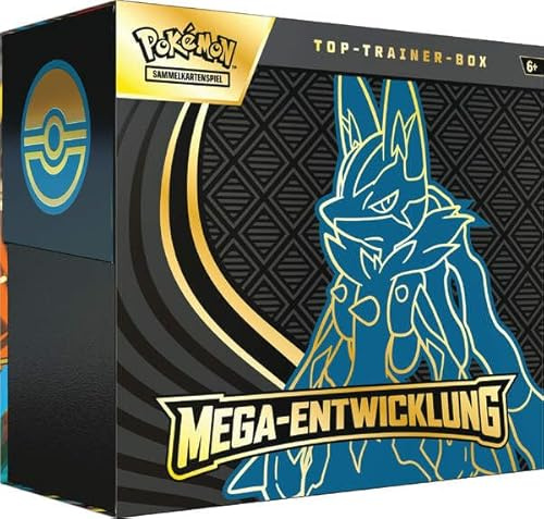 Pokémon Mega Entwicklung – Top-Trainer-Box (DE) - Lucario | Booster, Zubehör & Karten | Original Pokémon TCG