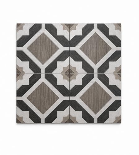 Stock Ceramiche Piastrelle in Gres Porcellanato, 20x20 cm, Grigio, Stile Classico Vintage, Pavimento e Rivestimento, 25 Pezzi