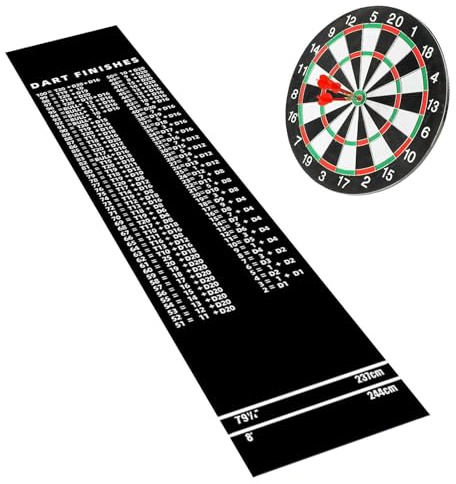 Dart distansmatta – 300 x 34 cm (0,5 cm tjock) halkfritt kristallsammet golvskydd | Dartmatta, professionell Oche Toe Line matta, kontor paus rum och källare speltillbehör
