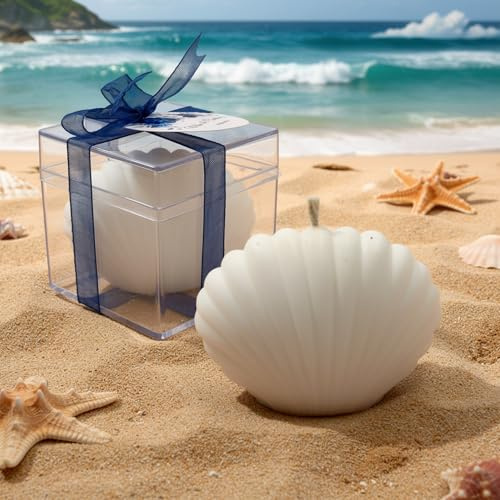 bomboniere matrimonio,conchiglia candele battesimo, anni ragazzo, comunione, cresima, anniversario di, compleanno bigliettini (10, 20, 30, 50, 100 opzioni disponibili sezione personalizzabile)