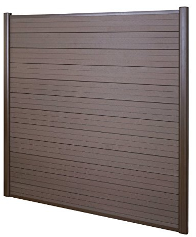 Mendler WPC Pare-Vue Sarthe, clôture, Aluminium Premium - élément de Base, 1,90m, Marron