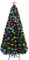WeRChristmas Pre-Lit Fibre Optic Christmas Tree with Tree Topper and Flower Lights, Green, 7 feet/2.1 m