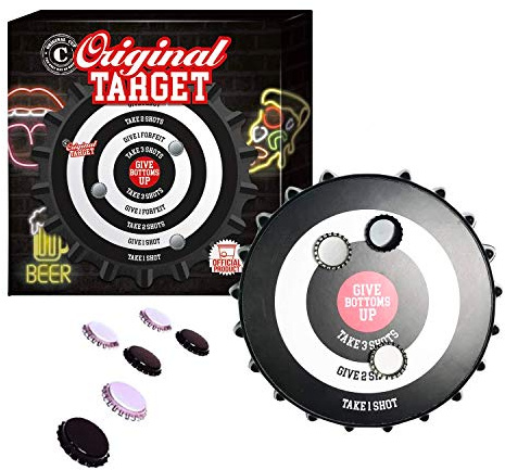 Original Target | Magnet Target with Dares | Premium Quality | Skill Game with 6 Beer Caps | Drinking Game | Drinks | Party | House Party | OriginalCup®