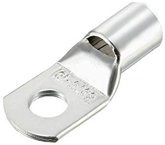 sourcing map Copper Wire Lugs,1/0AWG SC70-10,Bolt Hole,Battery Cable Ends Eyelets Crimp Tubular Ring Terminals Connectors Silver Tone 5Pcs