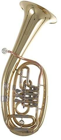 Roy Benson Bb-Tenorhorn TH-201 (Premium Kompaktmodell, mit Ø 24 cm Messing Schallstück, langlebigem Goldmessing Mundrohr, Neusilber Zügen, in lackiertem Finish, inkl. leichtem Formetui)
