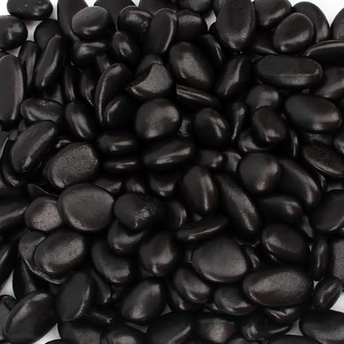 18lbs Natural Polished Decorative Gravel - Small Black Stones, Aquarium Gravel & Garden Ornamental Pebbles