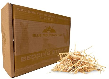 Blue Mountain Hay Organic Bedding Straw (5 lb) – USDA Certified Organic, Non-GMO, Chemical Free, Soft & Highly Absorbent Natural Bedding for Pet Habitats, Gardening, Composting & DIY Projects