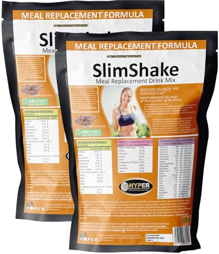 Hyper Slim Shake - Sostituto Pasto Dimagrante gr 2000 Gusto Cacao - Pasto Sostitutivo Dimagrante per Frullati e Shakes Proteici Ideale per Perdita e Controllo del Peso Forma. Made in Italy