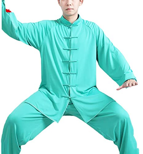 ZEDDG Tai Chi Anzug Damen Herren Chinesische Kung Fu Kleidung Wing Chun Kleidung Zen Meditation Uniform Kampfsport Kleidung Yoga Anzug,Green-L