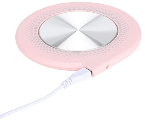 USB-koppvärmare Skrivbordskoppvärmare med Smart Touch-omkopplare och Intelligent Värmeunderlägg för Konstant Temperatur för Varmdryck Kaffe Ø12 Cm (Rosa)