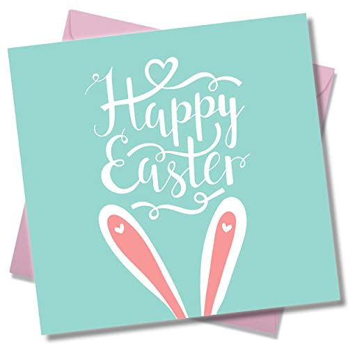 Punkcards - Happy Easter Card - Easter Wishes Greeting Card - Watercolour floral - Religious Easter Faith - For Friend or Family