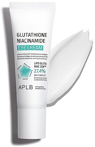 APLB Glutathion-Niacinamid-Augencreme | LIPO GLUTA NIAC CEN™ 27,4% 0,68 FL.OZ/Koreanische Hautpflege, Augencreme gegen Augenringe und Schwellungen, verbessert die Elastizität und spendet Feuchtigkeit