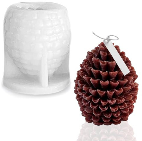 Molde de vela de silicona 3D, Molde de Vela de Árbol de Navidad, Moldes de Vela de Cono de Pino, Molde de Silicona para Velas de Navidad, Para Hacer Velas con Jabón de Bricolaje, Pine Cones