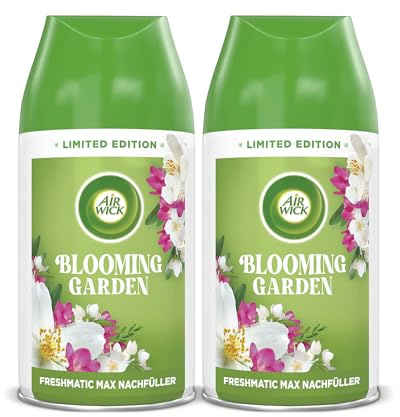Air Wick Freshmatic Max Raumspray – Nachfüller DUO für den Air Wick Freshmatic Max – Duft: Blooming Garden – 2 x 250 ml Nachfüller