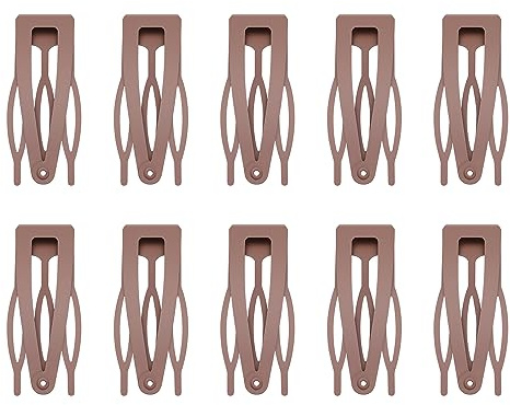 Etercycle 10 pinzas de doble agarre para el cabello, pinzas de metal para el cabello, pasadores para mujer, suministros de salón de belleza, accesorios para el cabello (marrón)