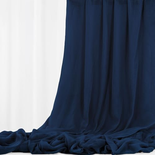 Tessuto di Garza per Matrimonio Blu Navy 9,2 m x 90 cm, Garza Drappeggio ad Arco Drappo per Soffitto Runner da Tavolo, Garza Fai da te per Tovaglioli con Fascia per Sedia Decorazione di Nozze