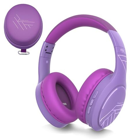 PowerLocus Cuffie Bluetooth, Cuffie Over-Ear con 60 ore di riproduzione, 3 - modalità di EQ, Cuffie Wireless Pieghevoli, Cuffie con Microfono, Hi-Fi Bassi Profondi per Viaggio/Android/Corso Online