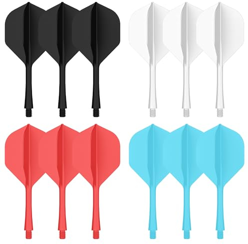 CyeeLife Integrated Dart Flights & Shafts, Dart Flight & Stems - 12 Pack, 2BA Thread | One-Piece Design for Enhanced Durability and Precision