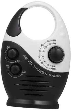 UKCOCO 5v Radio De Douche Étanche Am FM avec Haut-Parleur Portable pour Salle De Bain Et Extérieur Et Batterie Durable