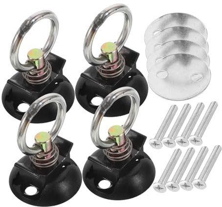 MAGICLULU 4pezzi Binari in Raccordi Ad Anello Ancoraggio Per Motociclette Biciclette e Altri Veicoli Installazione Semplice Senza Strumenti Aggiuntivi