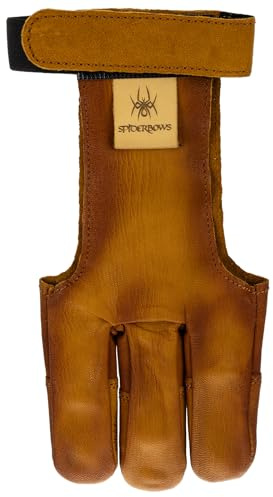 BSW - BogenSportWelt SPIDERBOWS Supersoft - Handschuh aus Ziegenleder, Schießhandschuh für Bogenschießen, Fingerschutz, Bogenschießen, Schutz und Ausrüstung (Faded, S)