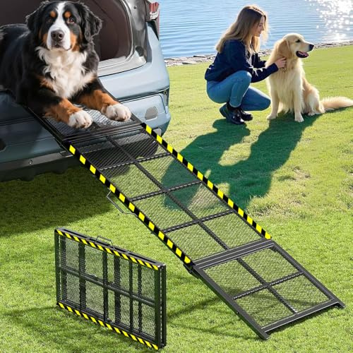 Rampe d'escalier pliable extra longue pour voitures, 190 cm, rampe d'escalier portable pour chien jusqu'à 180 kg, escalier pliable pour chiens de grande race, monter dans une voiture, un SUV, un