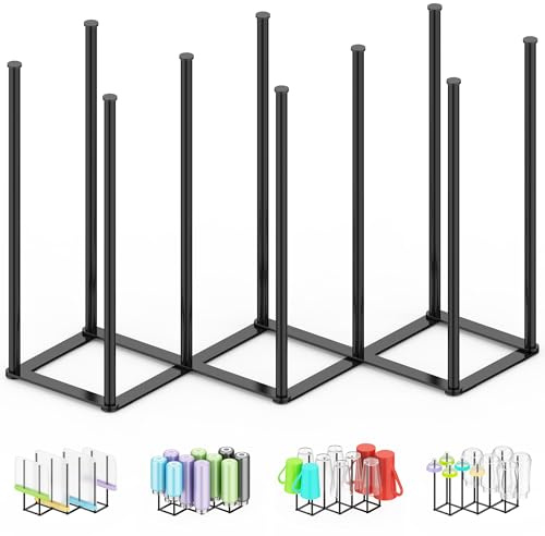 LAEMYFYRE Collapsible Bottle Drying Rack, Foldable Baby Bottle Drying Rack, Portable Drainer Stand Holder for Water Bottles, Cup, Reusable Silicone Bag, Cutting Board (Black)