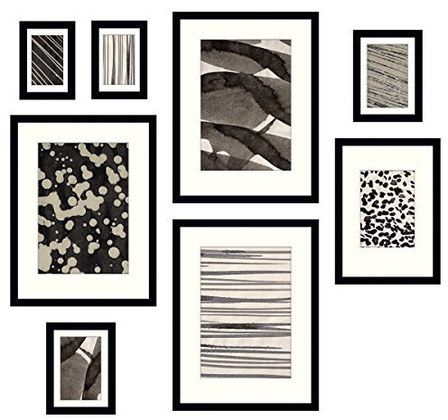 Eurographics Specular Reflection Bilderrahmen-Set, Glas/Holz, Schwarz, Verschiedenen Größen, 8