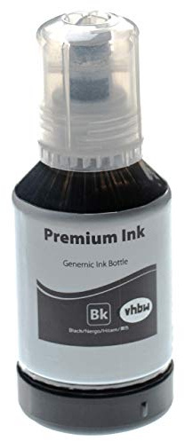vhbw inchiostro di ricarica pigmentato compatibile con Epson ET-3700, ET-3750, ET-4750, ET-M1120, ET-M2120 stampante - nero 127ml