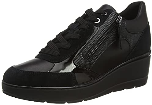 Geox D Ilde B, Sneakers Mujer, Negro Black, 37 EU