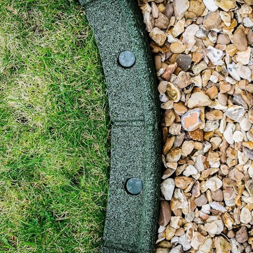 FlexiBorder - Bordura per aiuola - Bordura flessibile da giardino per prato all’inglese - vialetti - bordature rialzate - erba artificiale - Verde - Kit 2 x 1 m di lunghezza