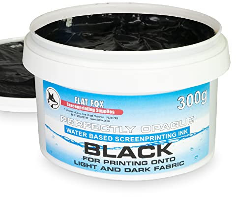 Flat Fox Siebdruck-Tinte auf Wasserbasis (schwarz, 300 g)