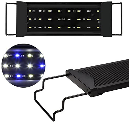 Sonnewelt LED Aquarium Beleuchtung,10W Aquariumbeleuchtung Lampe Weiß Blau Licht Aquarium Lampe mit Verstellbarer Halterung für 35-50cm Süßwasser-Aquarien