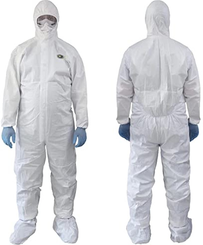 NOW INTERACTIVES YLD Disposable Protective Coverall Hazmat Suit All Purpose Heavy Duty Paint Suit Type 5/6 Overalls (2XL) (1 pc)