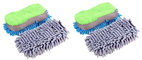 NUOBESTY 4stücke Langlebige Auto-reinigungsblöcke Mikrofaser Effektive Reinigungsschwämme Für Und Außenbereich Vielseitig Einsetzbar Als Auto-pflegewerkzeug