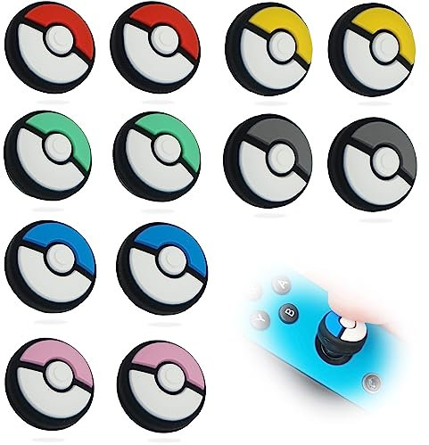 MatoSan® 12x Thumbstick Kappen – Kompatible Silikon-Grips für Switch Controller – Zubehör für Thumbsticks in 6 Farben – Schutz & besserer Grip – Passend für Switch Lite & OLED