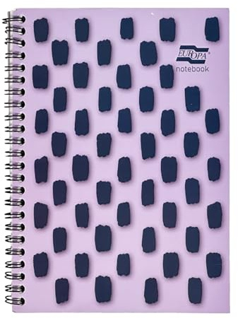 Exacompta Europa Splash - Ref EU1504Z Wirebound Notebooks, Bright Cover, 160 Lined Pages, A5 Size with Micro-Perforated Pages, Pack of 3 Purple Cover