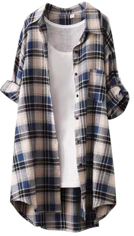 Dasongff Surchemise Femme Veste a Carreaux Cowboy Country Chemise Manches Longues Blouse Western Bûcheron
