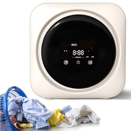 KUOYTT Mini Machine à Laver avec sèche-Linge, Lave-Linge Tout-en-Un, Mini Machine à Laver entièrement Automatique pour sous-vêtements personnels 170 W/3,5 L, Convient pour Appartement, ma