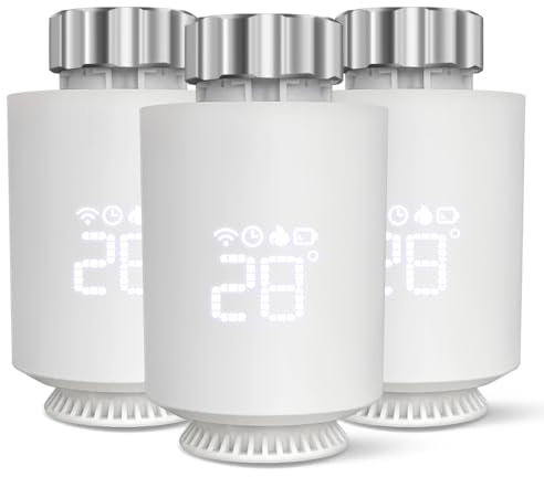 ZigBee 3.0 Thermostatventil, Heizkörperthermostat, angeschlossenes Thermostat, verbunden und intelligent, kompatibel mit Alexa/Home Assistant (3 Stück)