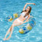 Ayizhiniu Matelas Gonflables pour Piscine, Transat Flottant Piscine, Chaise Piscine Gonflable Flottante Forme U avec Porte-Gobelet, Hamac d'eau lit Flottant (Jaune et Bleu)