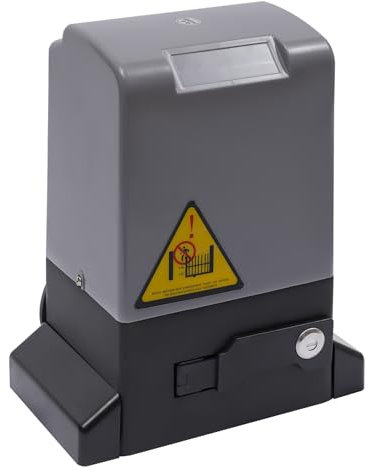 LKHDONG Azionamento elettrico per cancello scorrevole, 370 W per max. 600 KG, apriporta automatico con 2 telecomandi, IP44 impermeabile