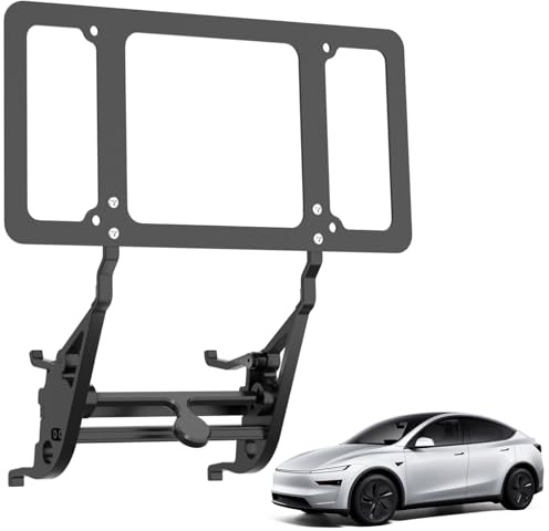 2026 Tesla Model Y Juniper Front License Plate Holder - Paint-Safe & Lockable & No Block Camera Visibility, No Drill License Plate Mounting Kit with Anti-Theft Features