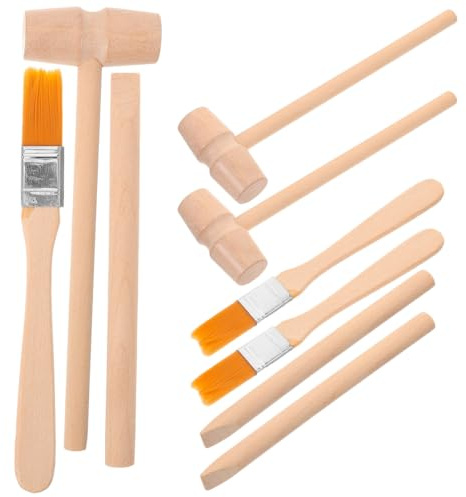JOINPAYA Dinosaur Digging Tools Kit with Wooden Hammer Chisel Brush for Kids Stem Educational Excavation Toy Gemstone Dig Kit Learning Set
